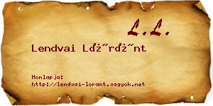 Lendvai Lóránt névjegykártya
